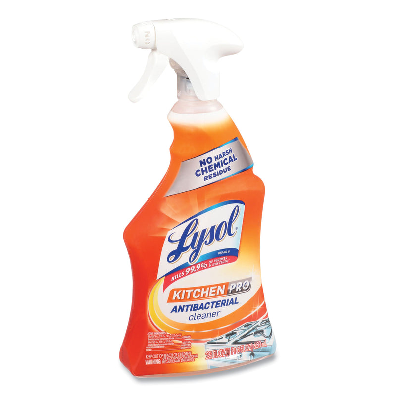 LYSOL Kitchen Pro Antibacterial Cleaner, Citrus Scent, 22 oz Spray Bottle, 9/Carton