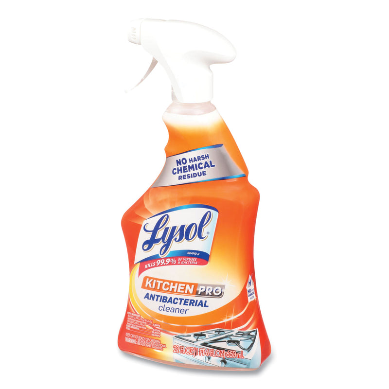 LYSOL Kitchen Pro Antibacterial Cleaner, Citrus Scent, 22 oz Spray Bottle, 9/Carton