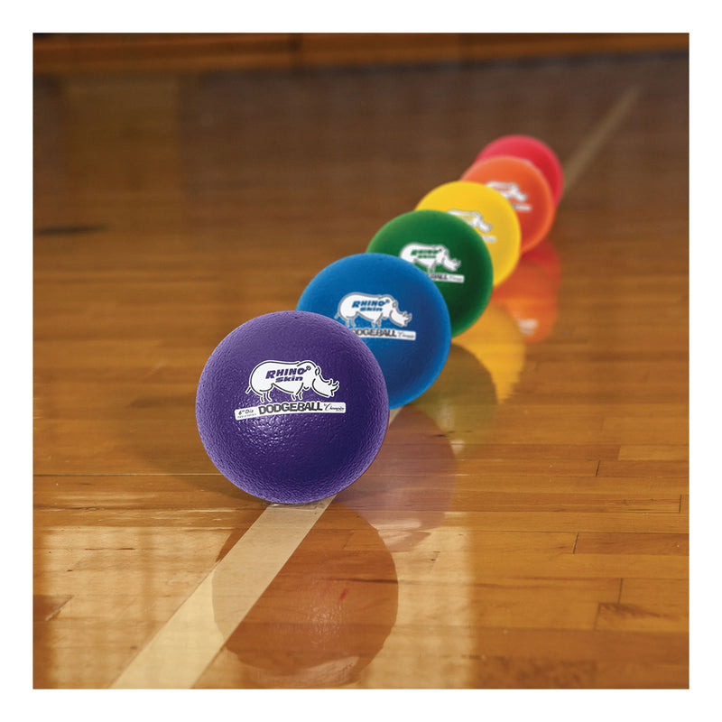 Champion Sports Rhino Skin Dodge Ball Set, 6" Diameter, Assorted Colors, 6/Set