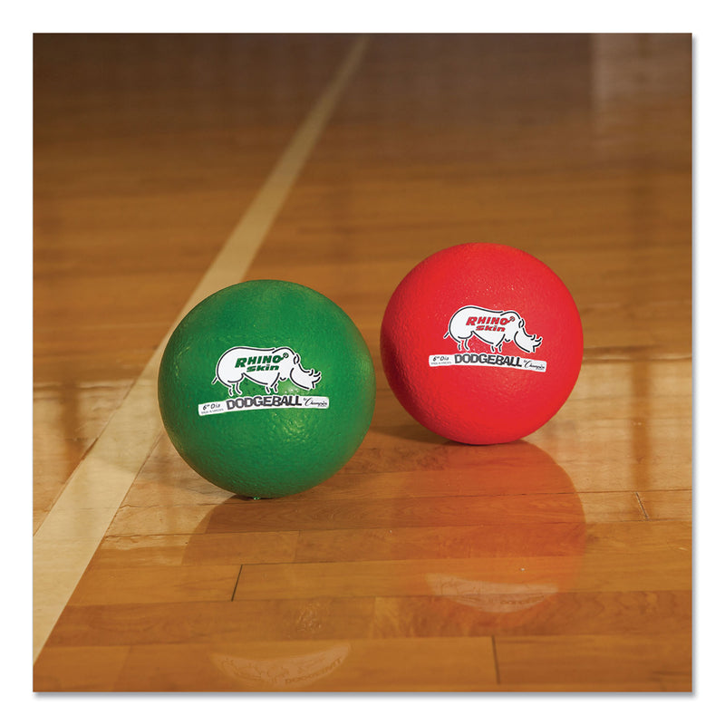 Champion Sports Rhino Skin Dodge Ball Set, 6" Diameter, Assorted Colors, 6/Set