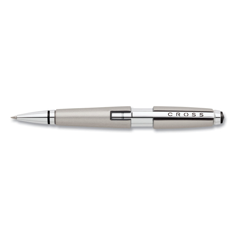 Cross Edge Gel Pen, Retractable, Medium 0.7 mm, Black Ink, Titanium Barrel