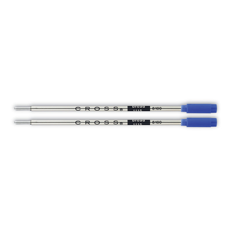 Cross Refills for Cross Ballpoint Pens, Bold Conical Tip, Blue Ink, 2/Pack