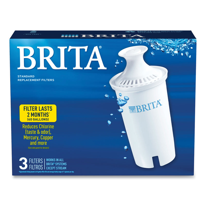 Brita Water Filter Pitcher Advanced Replacement Filters, 3/Pack, 8 Packs/Carton