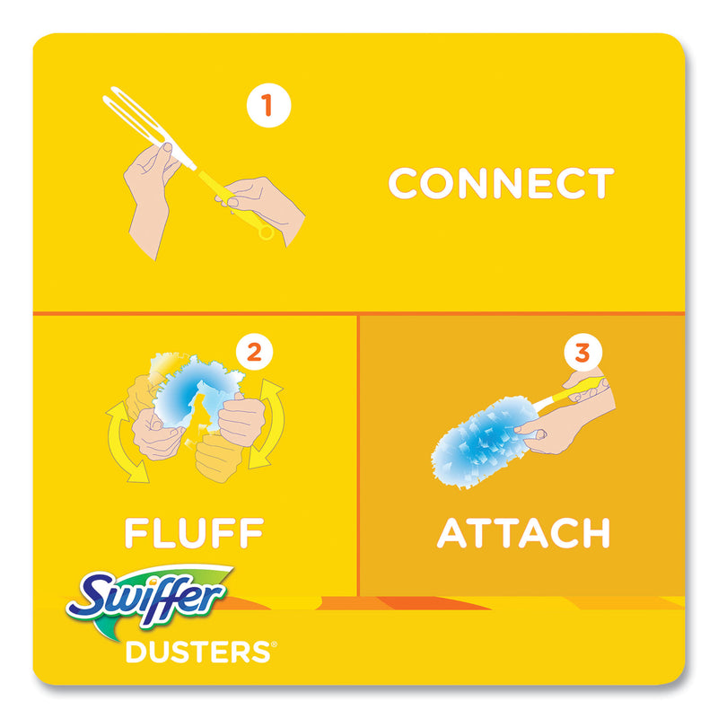 Swiffer Refill Dusters, Dust Lock Fiber, 2" x 6", Light Blue, 18/Box, 4 Boxes/Carton