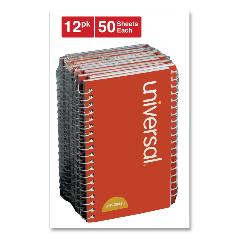 Universal Wirebound Memo Book, Narrow Rule, Orange Cover, 5 x 3, 50 Sheets, 12/Pack