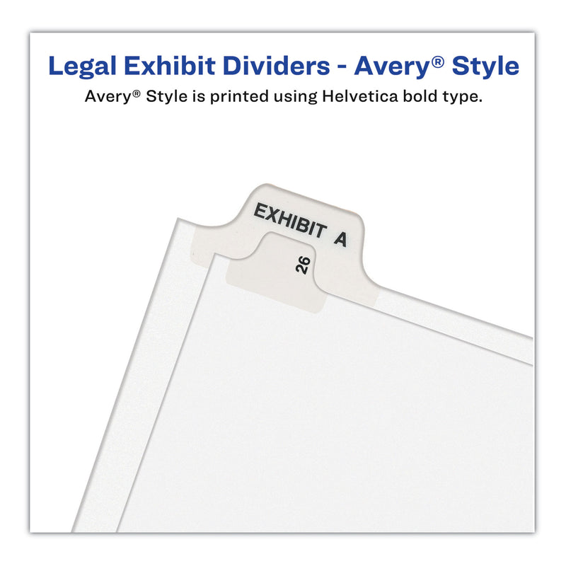 Avery Preprinted Legal Exhibit Side Tab Index Dividers, Avery Style, 26-Tab, 26 to 50, 14 x 8.5, White, 1 Set