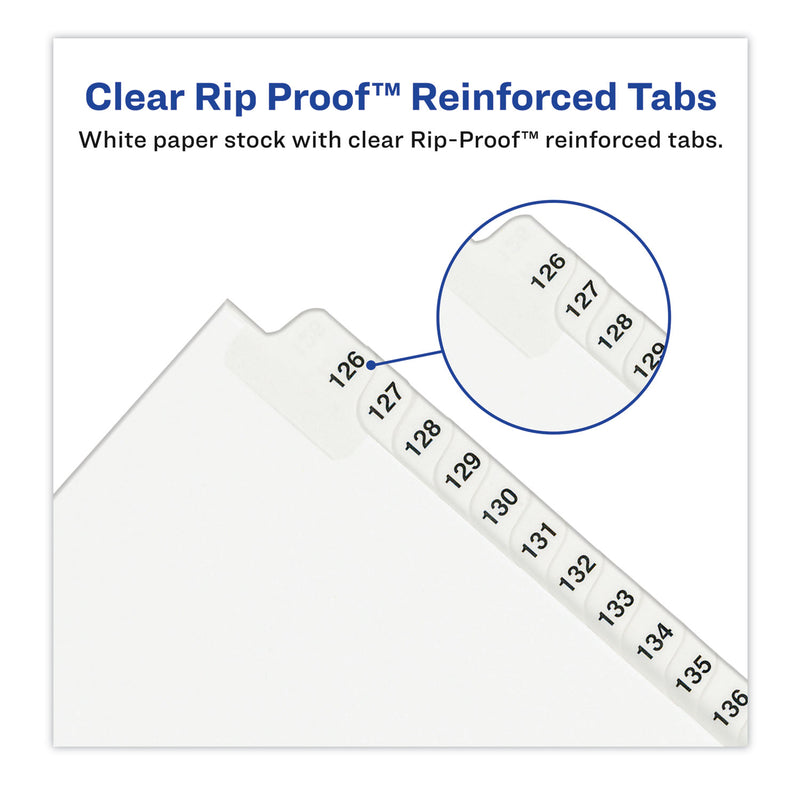 Avery Preprinted Legal Exhibit Side Tab Index Dividers, Avery Style, 25-Tab, 251 to 275, 11 x 8.5, White, 1 Set, (1340)