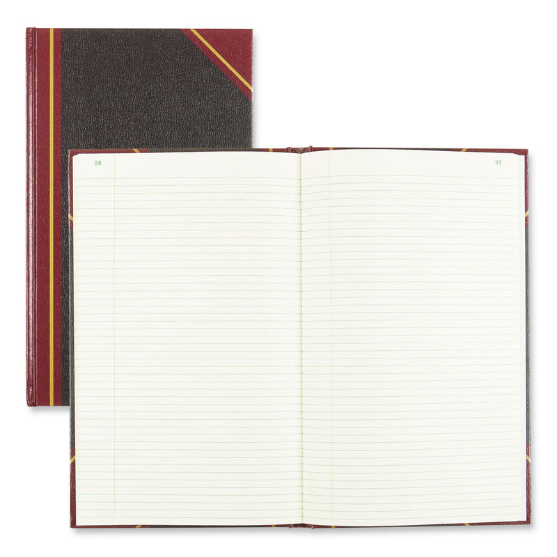 National Texthide Record Book, 1 Subject, Medium/College Rule, Black/Burgundy Cover, 14 x 8.5, 500 Sheets