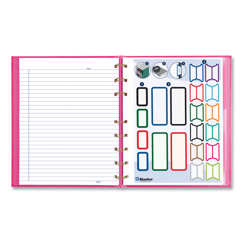 Blueline Pink Ribbon NotePro Notebook, 1 Subject, Narrow Rule, Bright Pink Cover, 9.25 x 7.25, 75 Sheets