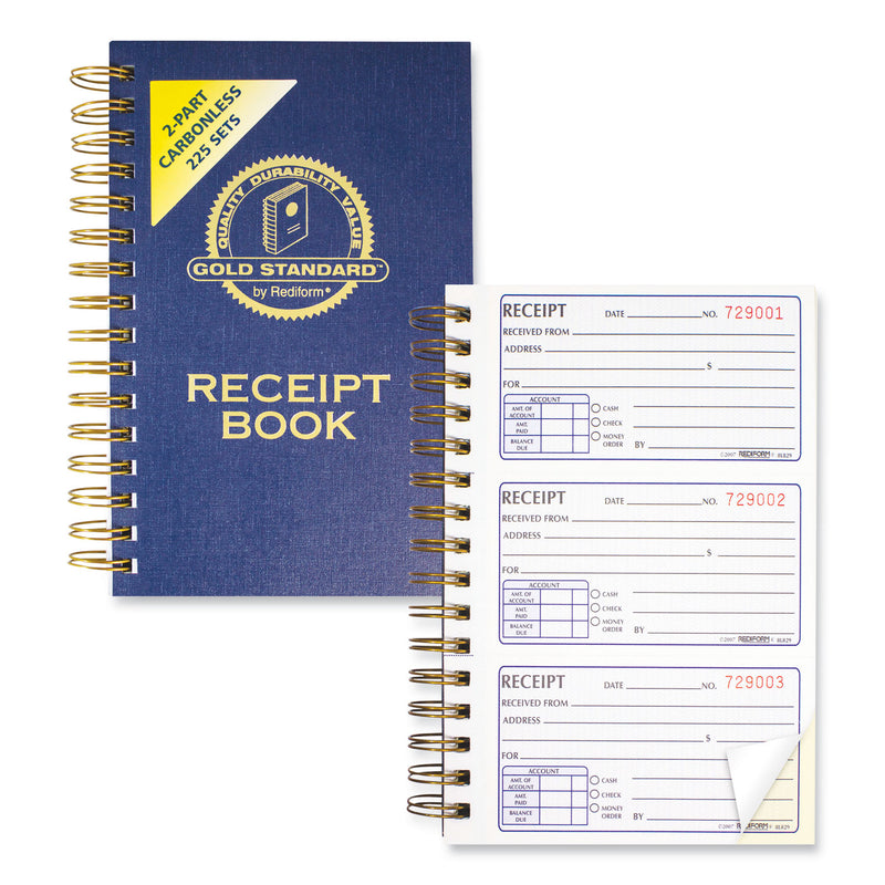 Rediform Money Receipt Book, Two-Part Carbonless, 5 x 2.75, 3/Page, 225 Forms