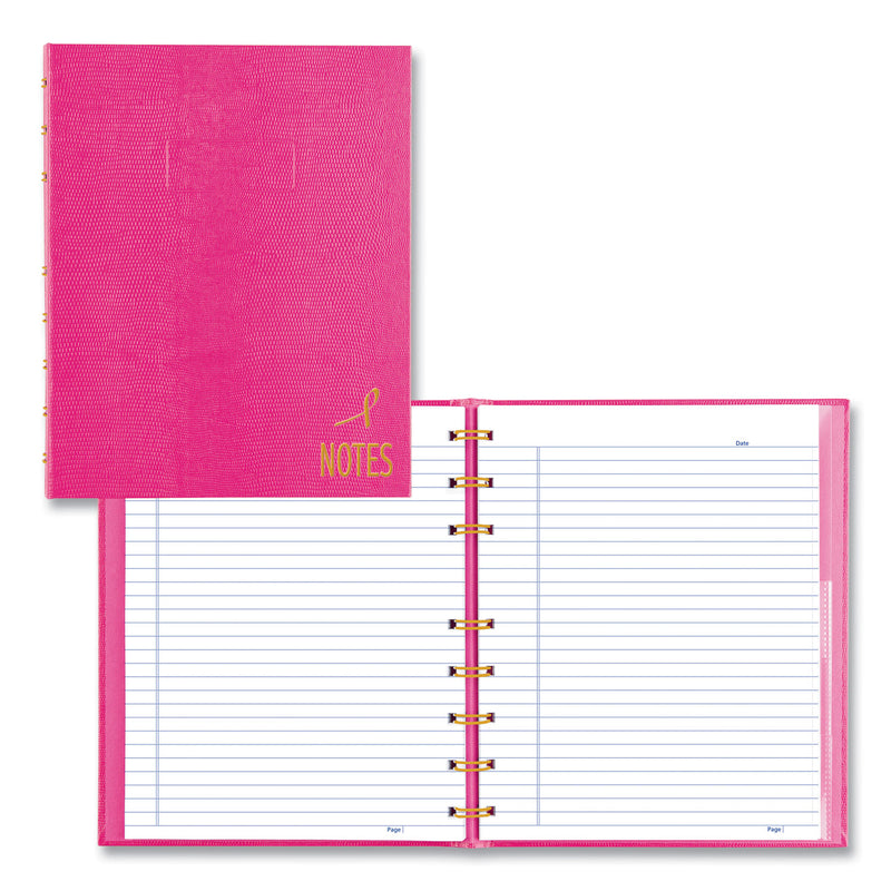 Blueline Pink Ribbon NotePro Notebook, 1 Subject, Narrow Rule, Bright Pink Cover, 9.25 x 7.25, 75 Sheets