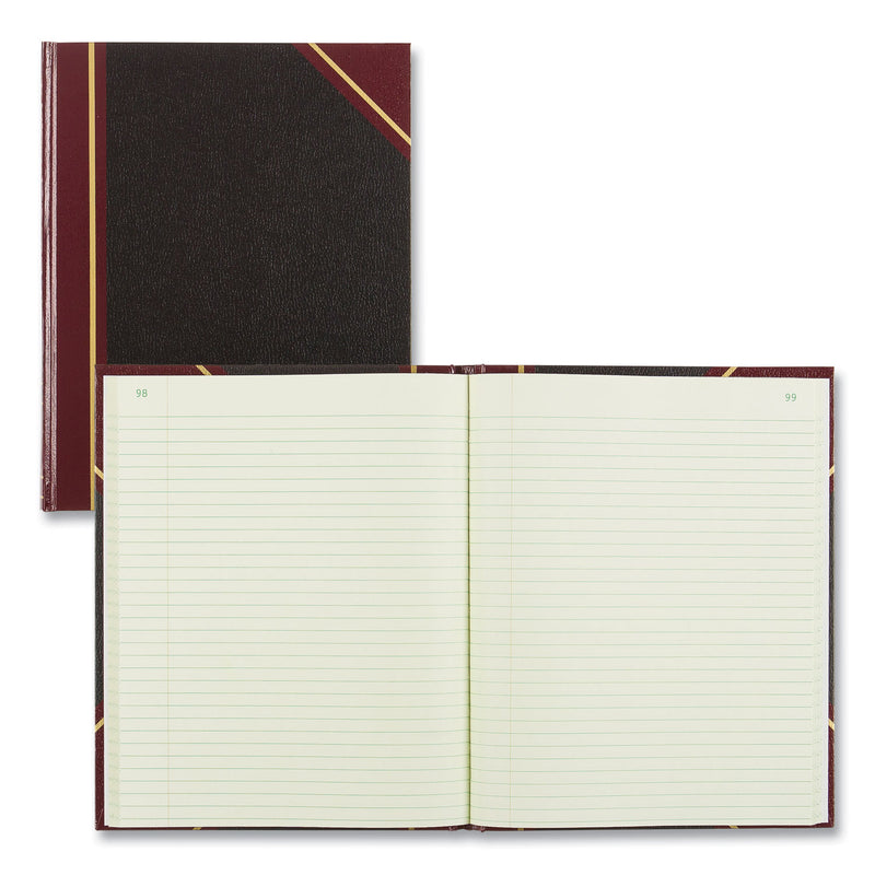 National Texthide Eye-Ease Record Book, Black/Burgundy/Gold Cover, 10.38 x 8.38 Sheets, 150 Sheets/Book