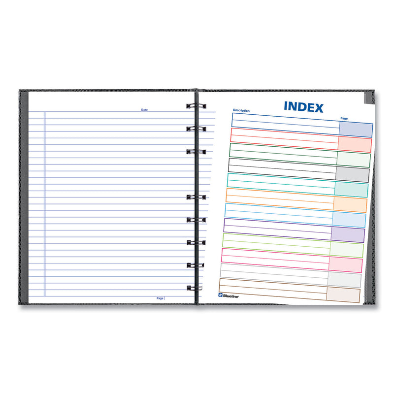 Blueline NotePro Notebook, 1 Subject, Narrow Rule, Black Cover, 9.25 x 7.25, 75 Sheets