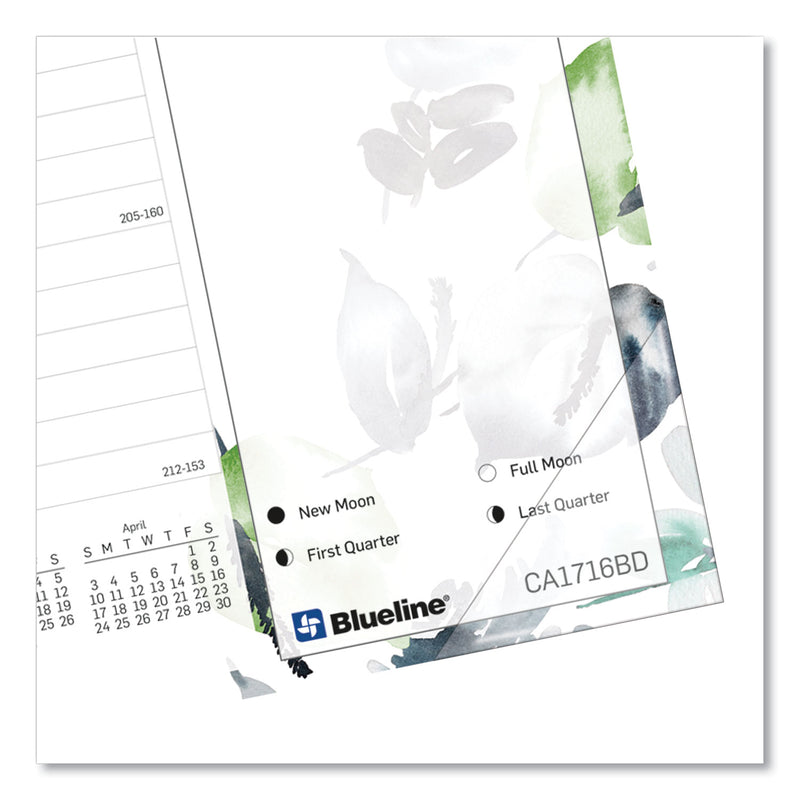 Blueline Spring Monthly Academic Desk Pad Calendar, Flora Artwork, 22 x 17, Black Binding, 18-Month (July to Dec): 2022 to 2023