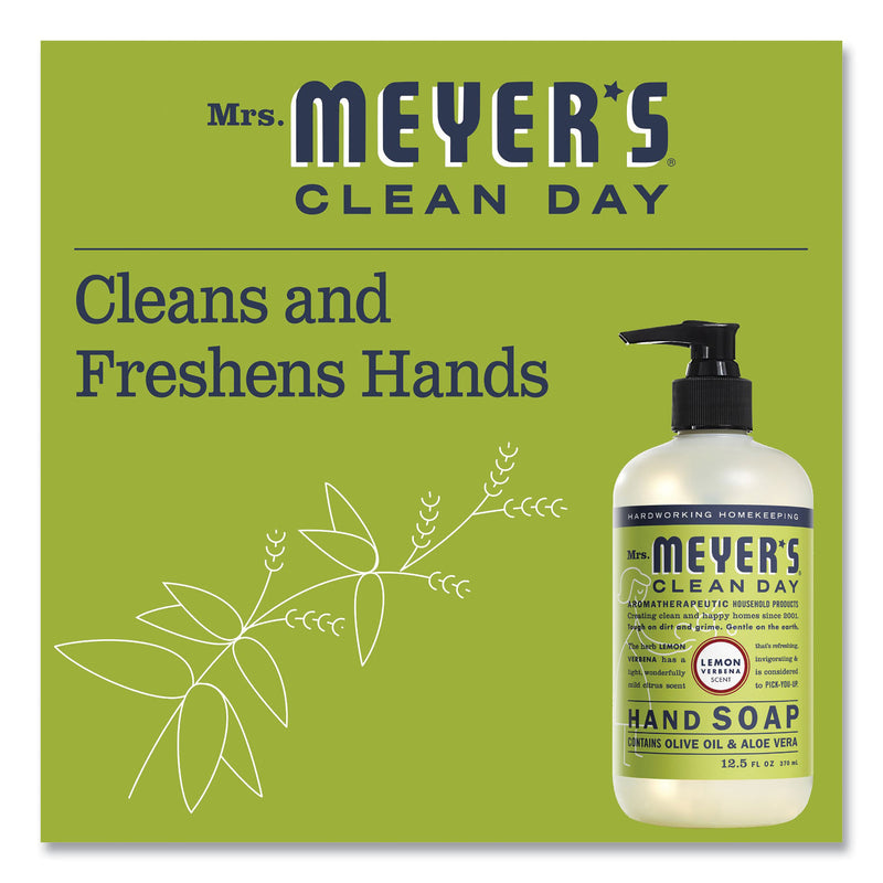 Mrs. Meyer's Clean Day Liquid Hand Soap, Lemon, 12.5 oz, 6/Carton