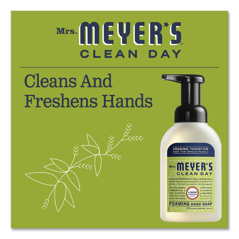 Mrs. Meyer's Foaming Hand Soap, Lemon Verbena, 10 oz, 6/Carton