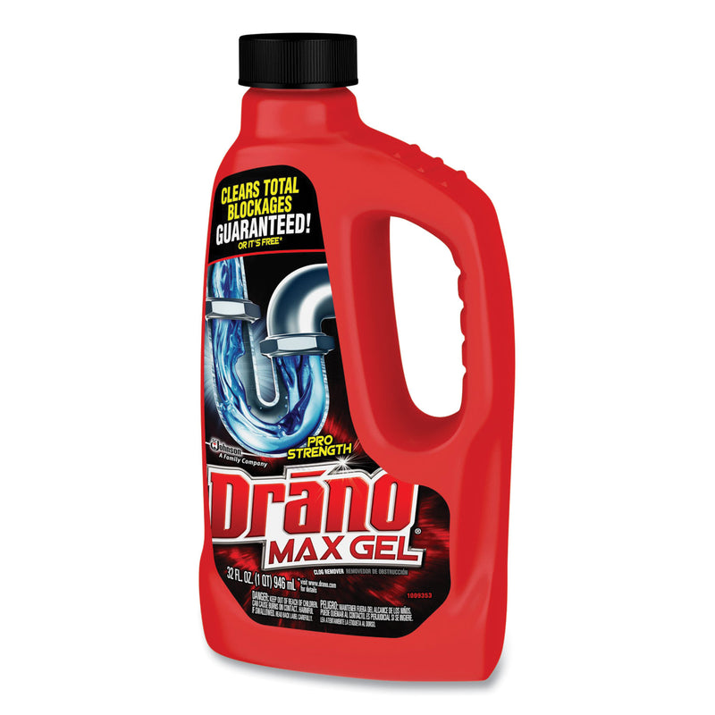 Drano Max Gel Clog Remover, 32 oz Bottle, 12/Carton