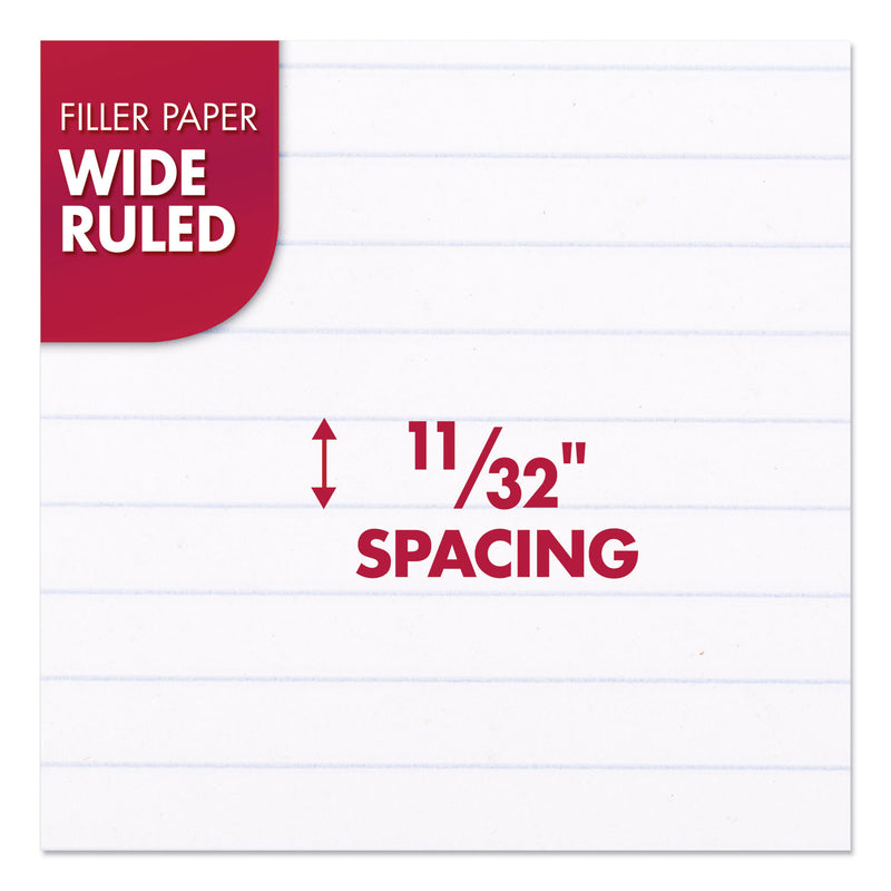 Mead Filler Paper, 3-Hole, 8 x 10.5, Wide/Legal Rule, 200/Pack