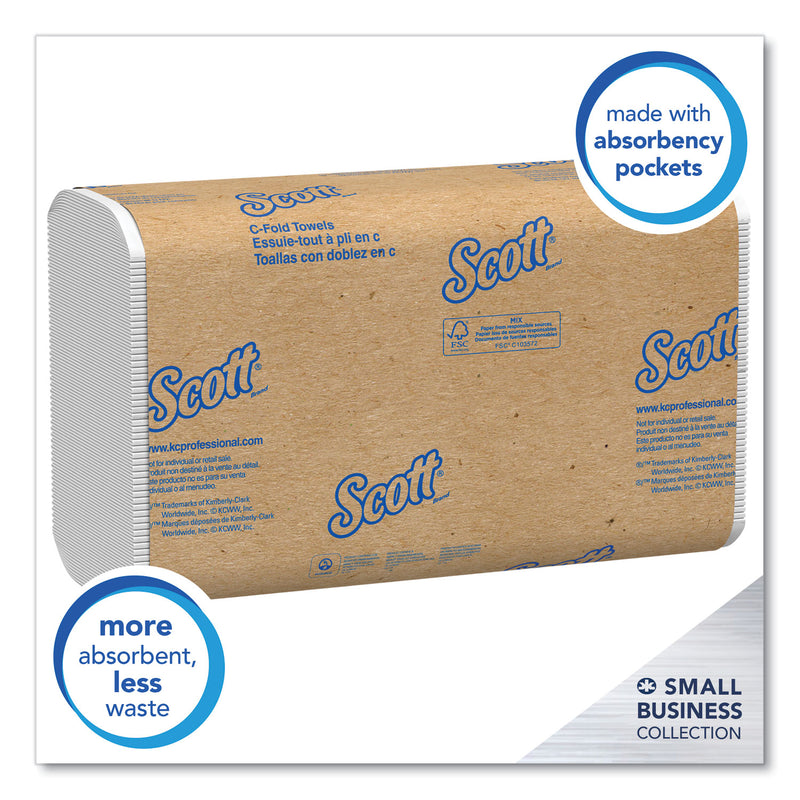 Scott Essential C-Fold Towels for Business, Convenience Pack, 10.13 x 13.15, White, 200/Pack, 9 Packs/Carton