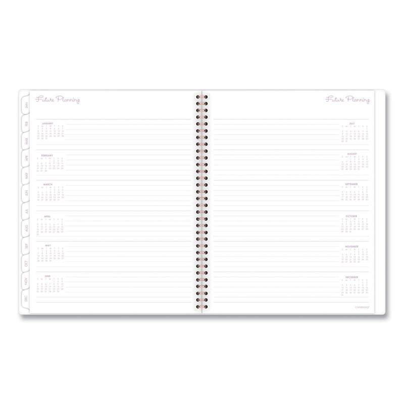 Cambridge Mina Weekly/Monthly Planner, Main Floral Artwork, 11 x 8.5, White/Violet/Peach Cover, 12-Month (Jan to Dec): 2023