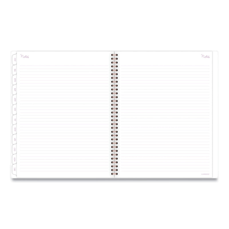 Cambridge Mina Weekly/Monthly Planner, Main Floral Artwork, 11 x 8.5, White/Violet/Peach Cover, 12-Month (Jan to Dec): 2023