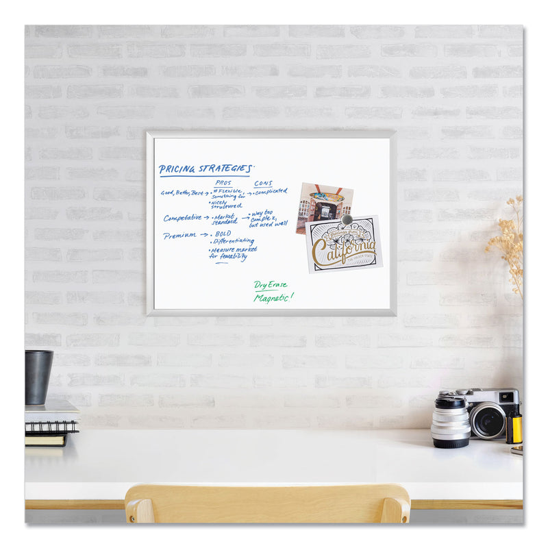 U Brands Magnetic Dry Erase Board with Aluminum Frame, 24 x 18, White Surface, Silver Frame