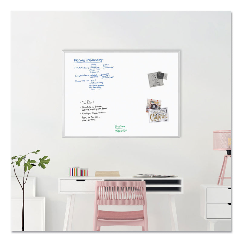 U Brands Magnetic Dry Erase Board with Aluminum Frame, 48 x 36, White Surface, Silver Frame