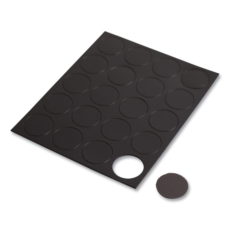 U Brands Heavy-Duty Board Magnets, Circles, Black, 0.75" Diameter, 20/Pack