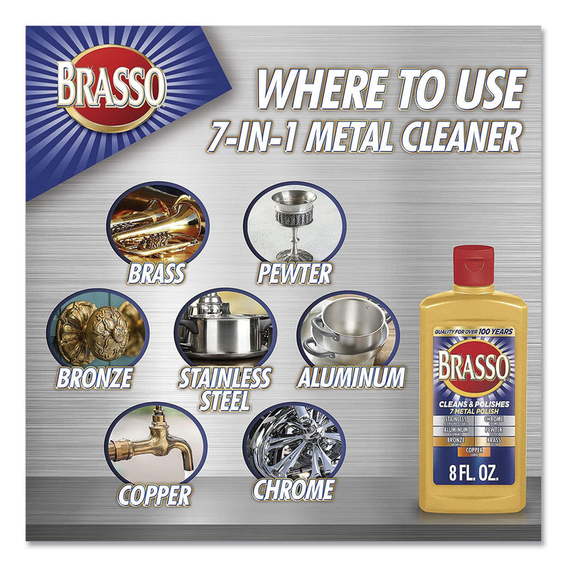 BRASSO Metal Surface Polish, 8 oz Bottle