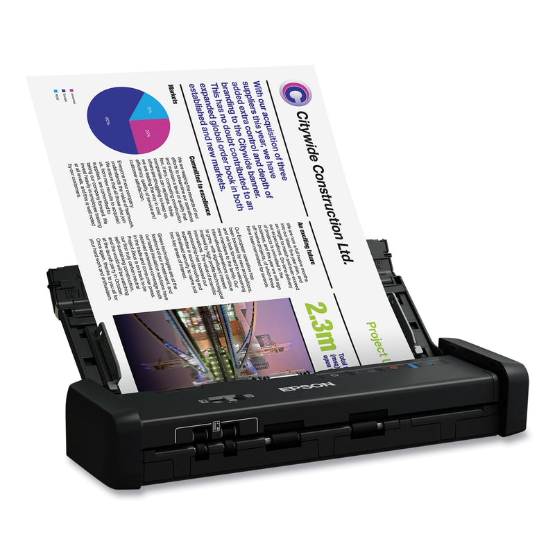 Epson DS-320 Portable Duplex Document Scanner, 1200 dpi Optical Resolution, 20-Sheet Duplex Auto Document Feeder