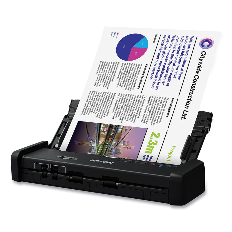 Epson DS-320 Portable Duplex Document Scanner, 1200 dpi Optical Resolution, 20-Sheet Duplex Auto Document Feeder