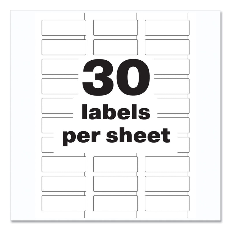 Avery PermaTrack Durable White Asset Tag Labels, Laser Printers, 0.75 x 2, White, 30/Sheet, 8 Sheets/Pack