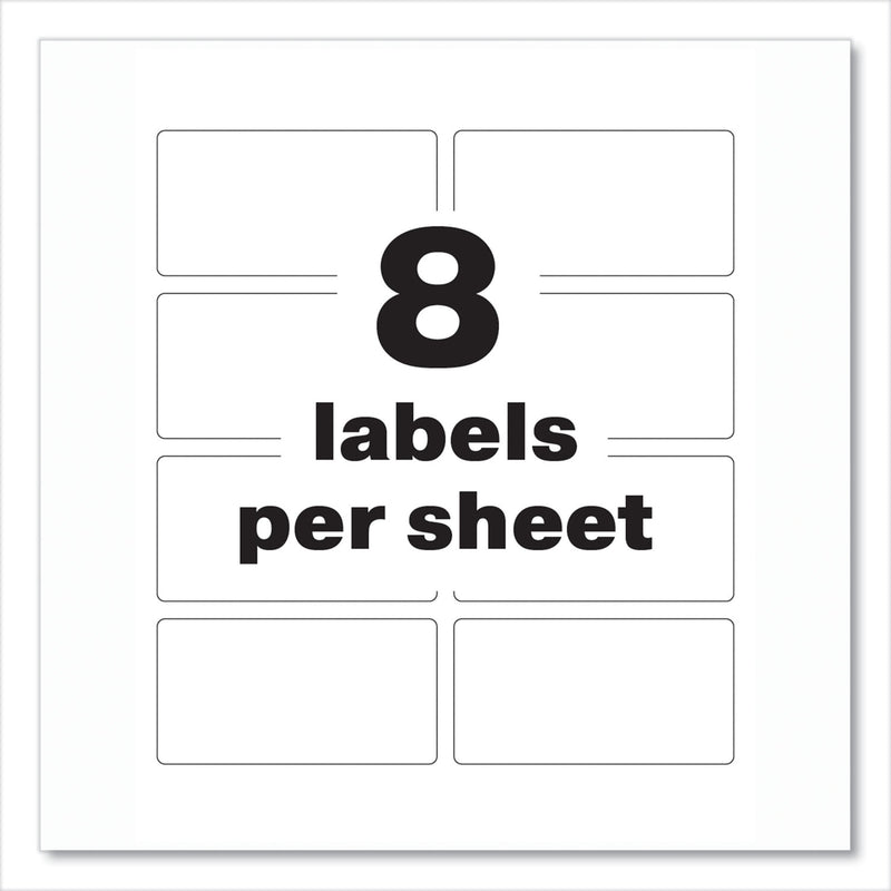 Avery PermaTrack Durable White Asset Tag Labels, Laser Printers, 2 x 3.75, White, 8/Sheet, 8 Sheets/Pack