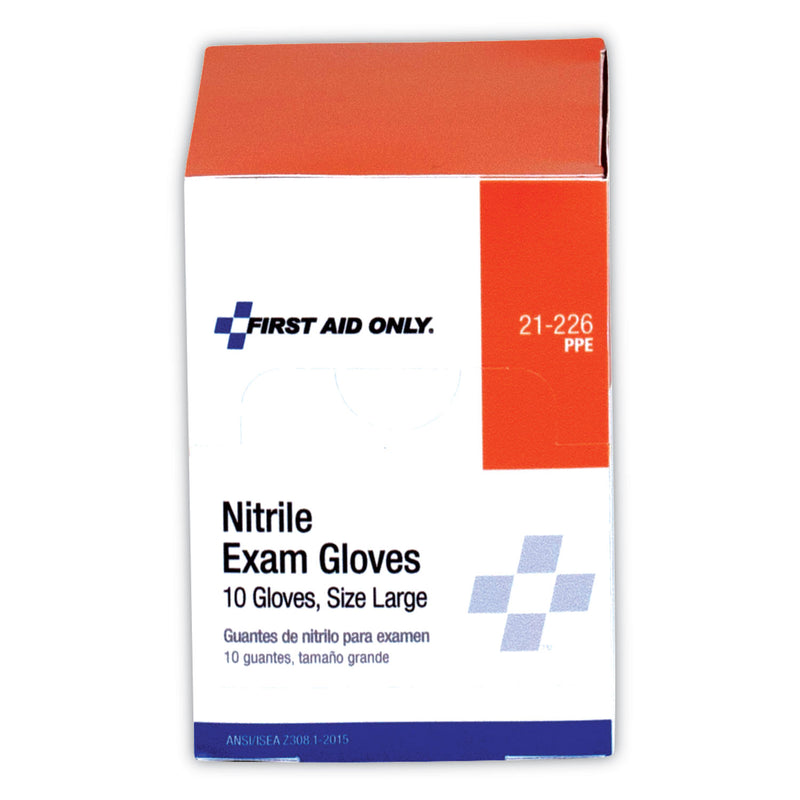 PhysiciansCare Ambidextrous Non-Sterile Single Use Nitrile Medical Gloves, Large, 10/Box