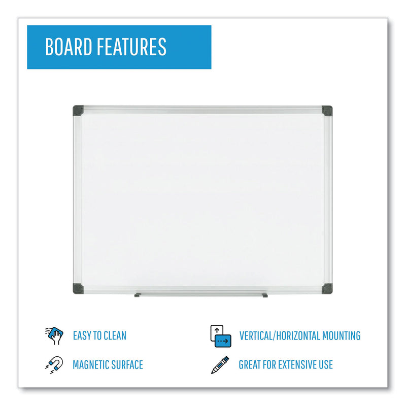 MasterVision Porcelain Value Dry Erase Board, 36 x 48, White, Aluminum Frame