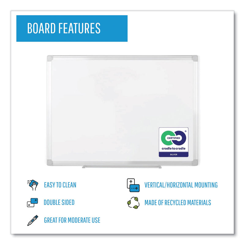 MasterVision Earth Silver Easy Clean Dry Erase Boards, 48 x 96, White, Aluminum Frame