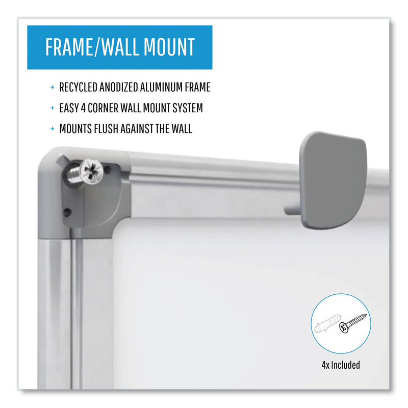 MasterVision Earth Silver Easy Clean Dry Erase Boards, 48 x 96, White, Aluminum Frame