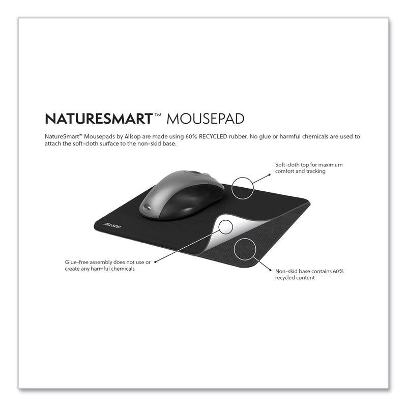 Allsop Naturesmart Mouse Pad, 8.5 x 8, Leaf Raindrop Design