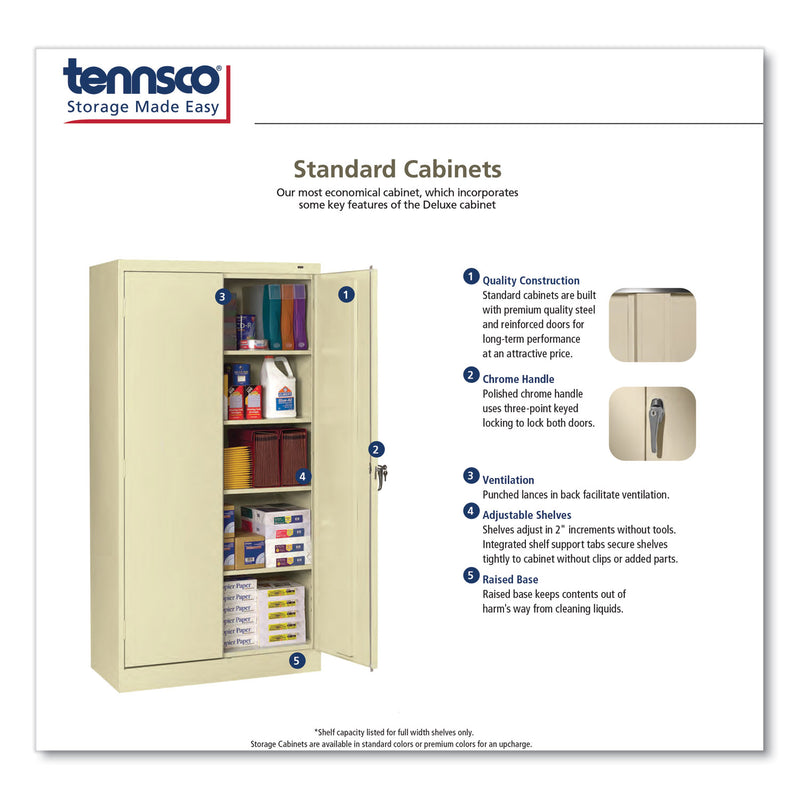 Tennsco 72" High Standard Cabinet (Assembled), 30 x 15 x 72, Black