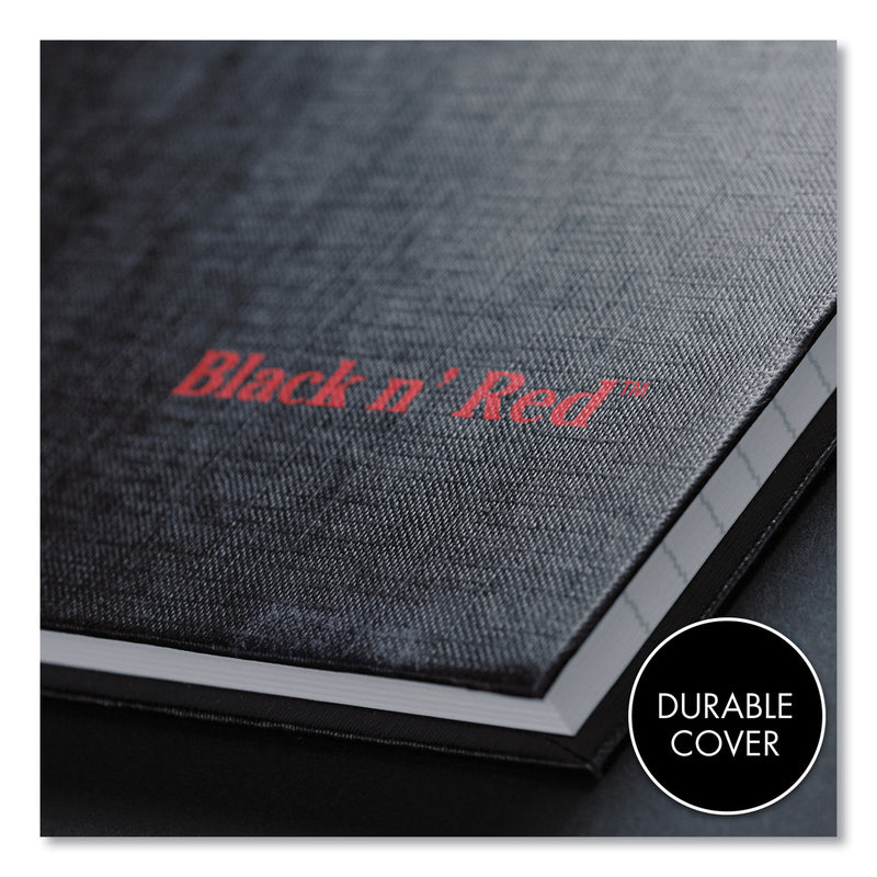 Black n' Red Hardcover Casebound Notebook, SCRIBZEE Compatible, 1 Subject, Wide/Legal Rule, Black Cover, 9.75 x 6.75, 96 Sheets