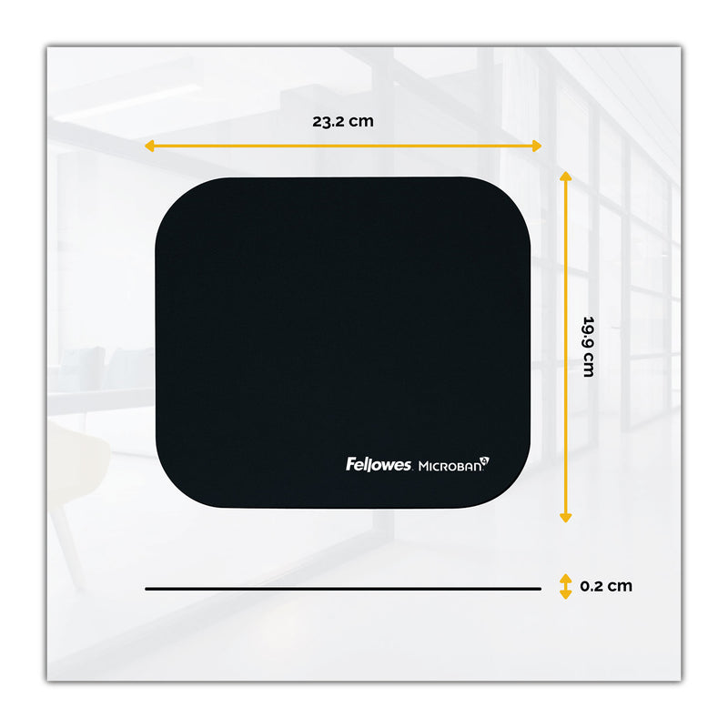 Fellowes Mouse Pad with Microban Protection, 9 x 8, Black