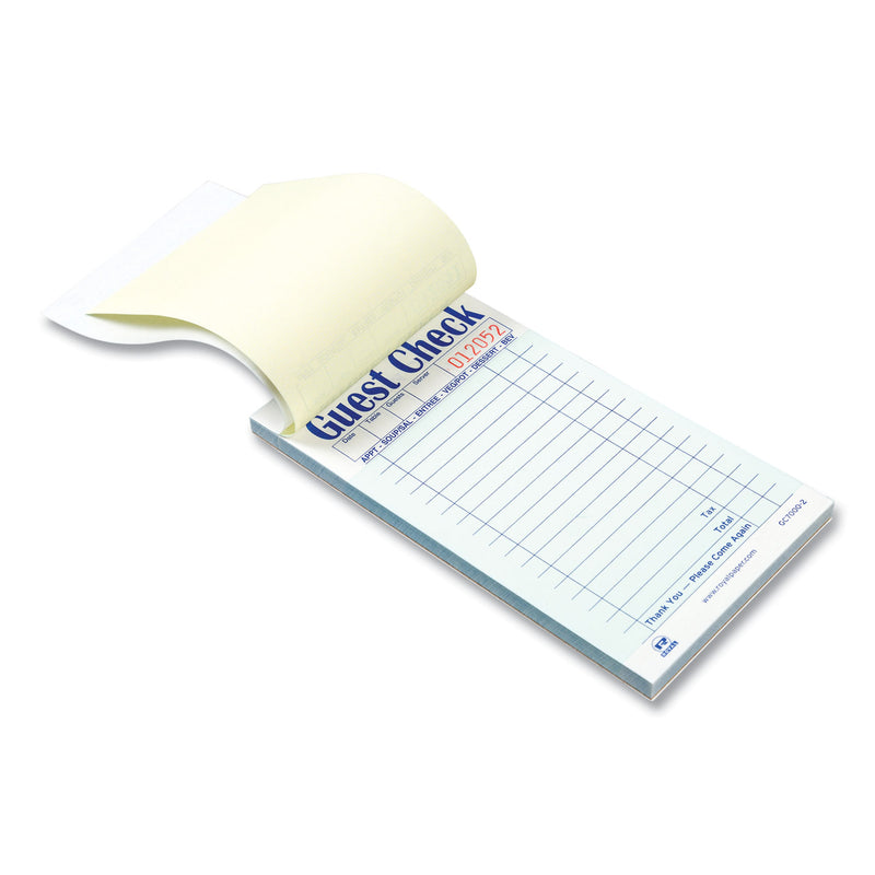 AmerCareRoyal Guest Check Book, Two-Part Carbonless, 3.6 x 6.7, 1/Page, 50/Book, 50 Books/Carton