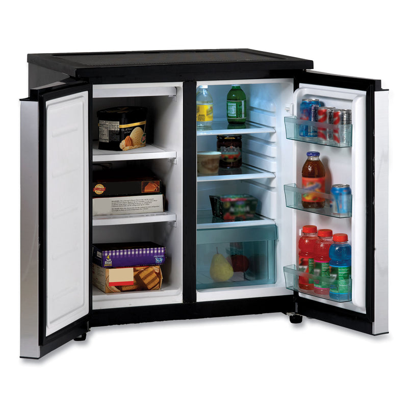 Avanti 5.5 CF Side by Side Refrigerator/Freezer, Black/Stainless Steel