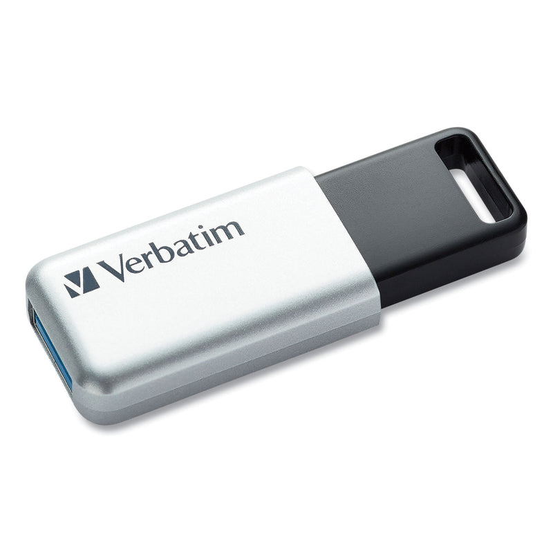 Verbatim Store 'n' Go Secure Pro USB Flash Drive with AES 256 Encryption, 128 GB, Silver