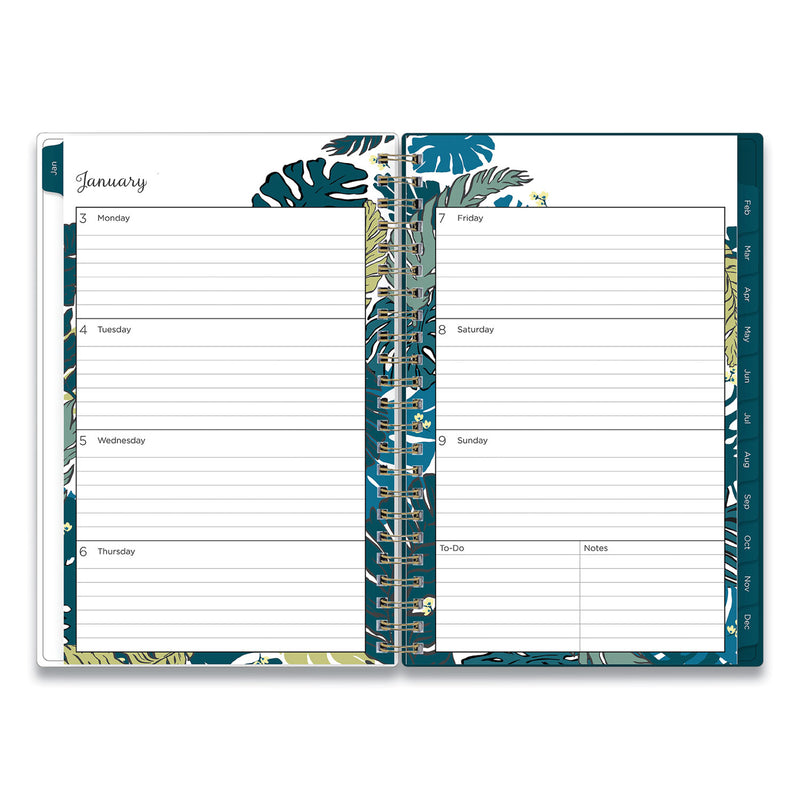 Blue Sky Grenada Create-Your-Own Cover Weekly/Monthly Planner, Floral Artwork, 8 x 5, Green/Blue/Teal Cover, 12-Month (Jan-Dec): 2023