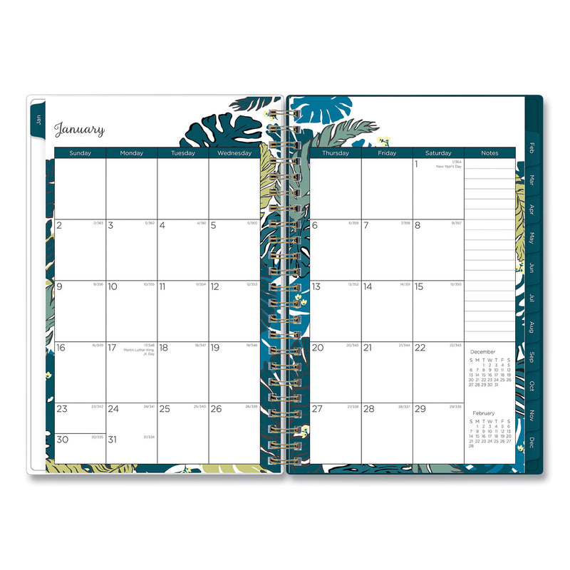 Blue Sky Grenada Create-Your-Own Cover Weekly/Monthly Planner, Floral Artwork, 8 x 5, Green/Blue/Teal Cover, 12-Month (Jan-Dec): 2023