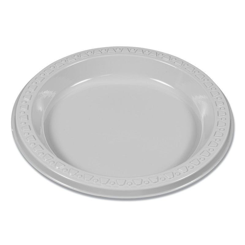 Tablemate Plastic Dinnerware, Plates, 6" dia, White, 125/Pack