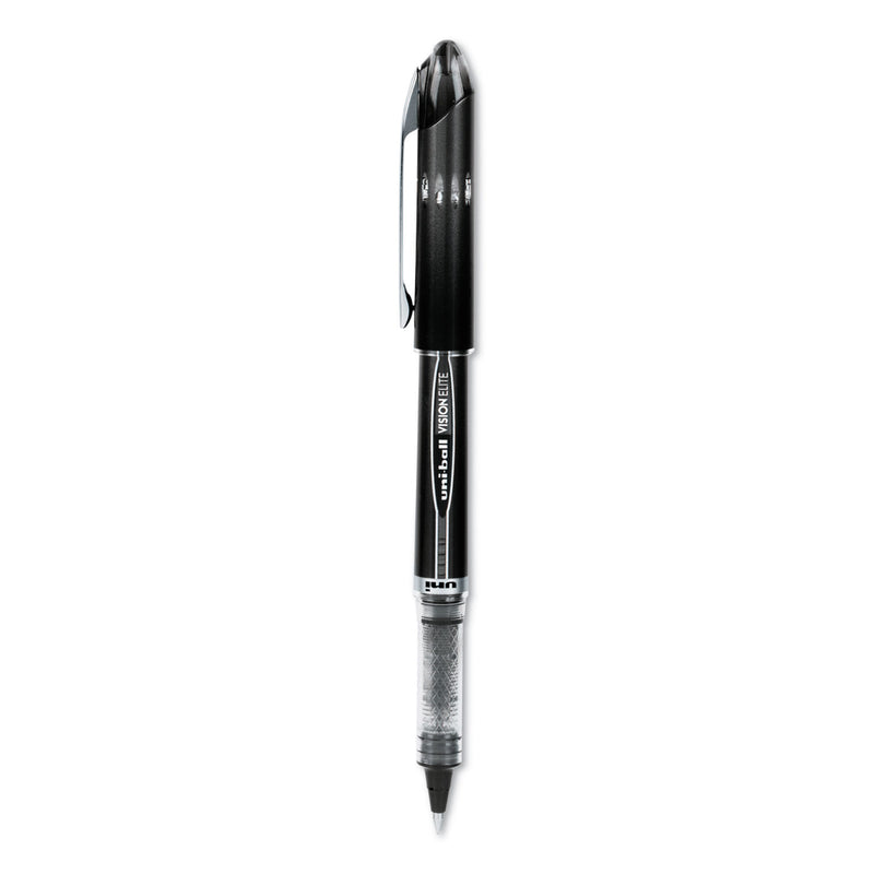 uniball VISION ELITE Roller Ball Pen, Stick, Extra-Fine 0.5 mm, Black Ink, Black Barrel