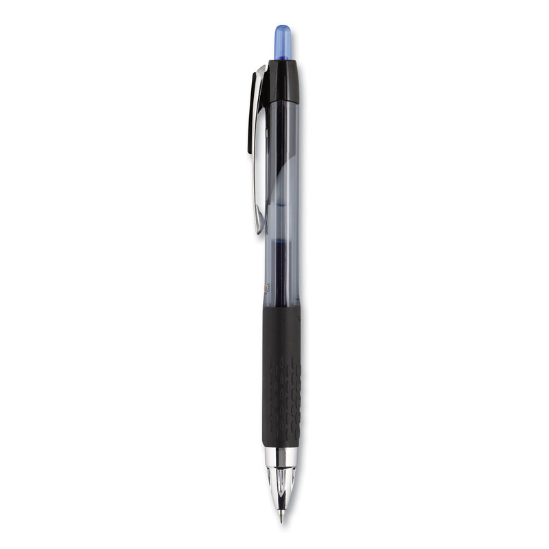 uniball Signo 207 Gel Pen, Retractable, Medium 0.7 mm, Blue Ink, Black Barrel, 36/Box