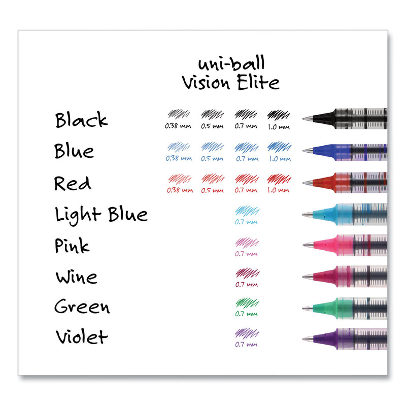 uniball VISION Roller Ball Pen, Stick, Fine 0.7 mm, Passion Pink Ink, Gray Barrel, Dozen